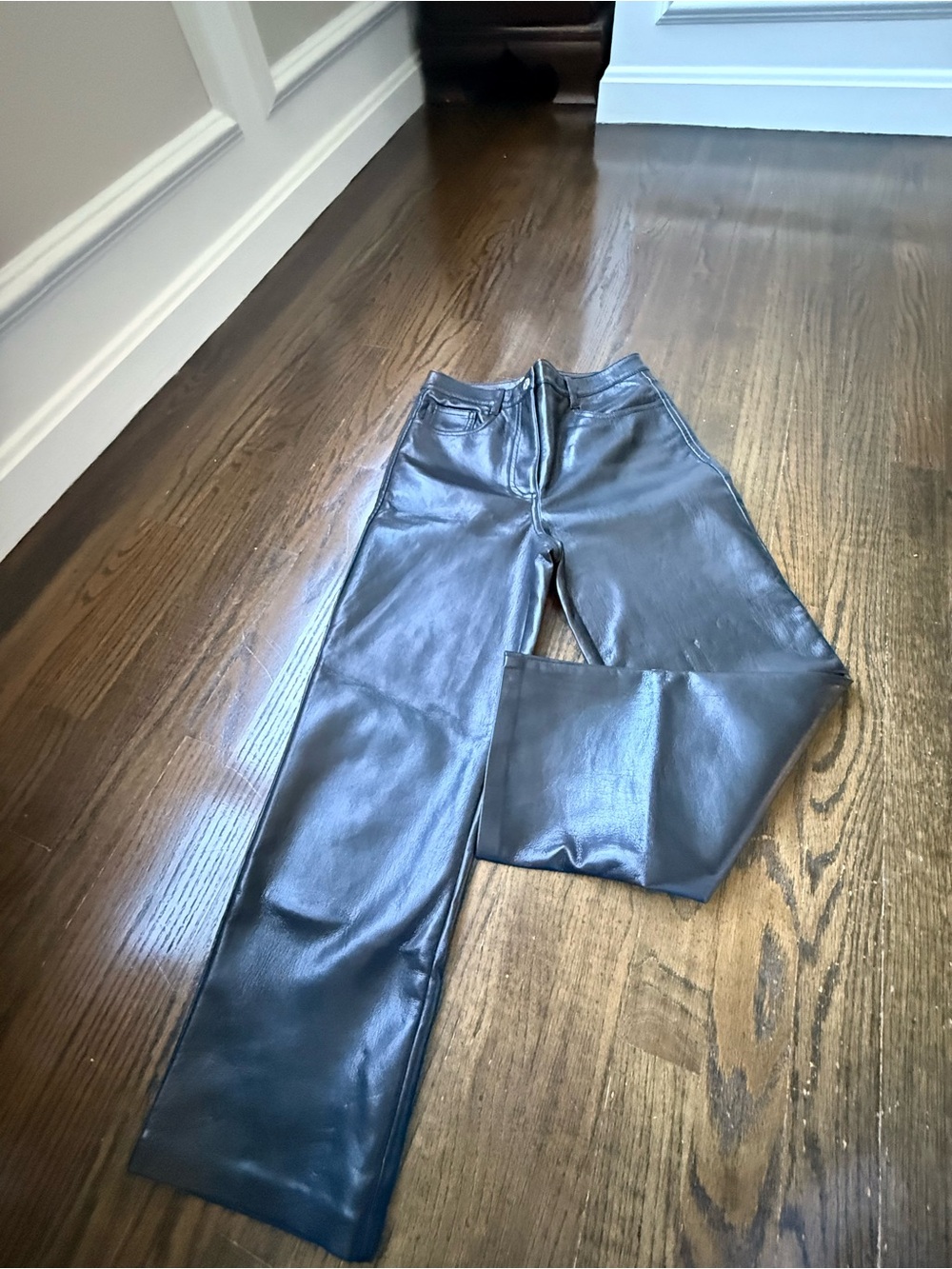 Wilfred Black Faux Leather Pants